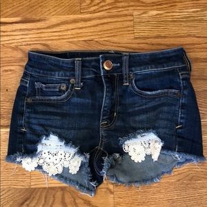 American Eagle jeans shorts with lace pockets